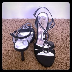 Black Nina special occasion heels w/ rhinestones